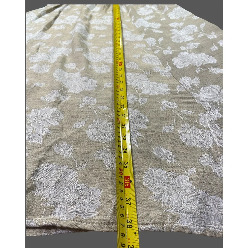 CP Shades Womens Tan White Floral Jacquard Rayon Maxi Skirt Size M Quiet luxury